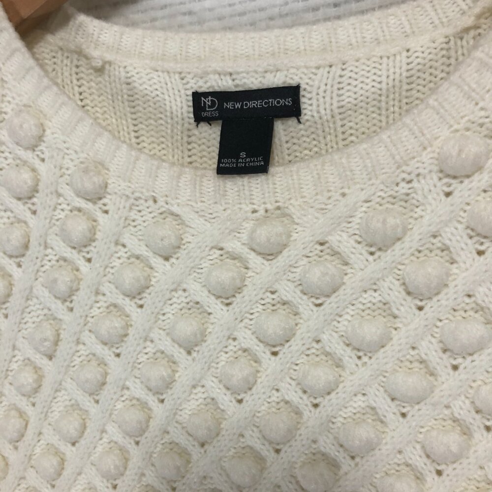 New Directions‎ Women's Size Small White Knit Sweater Dress - Picture 4 of 6